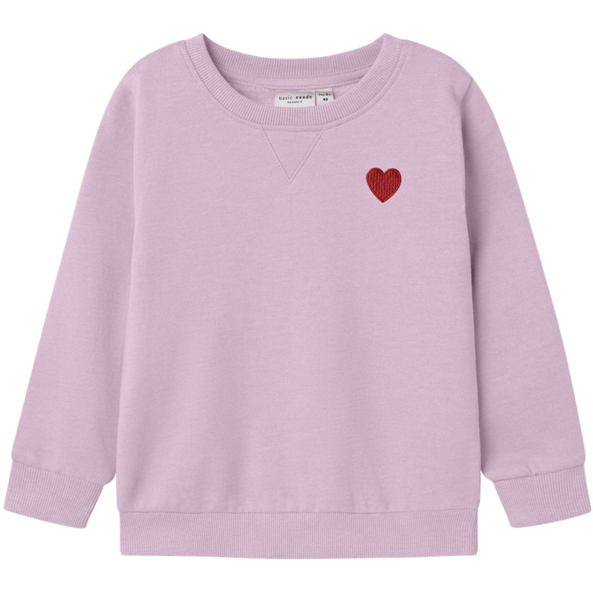 Name It Winsome Orchid W. True Red Heart Nmfvima Ls Sweat Bru Noos
