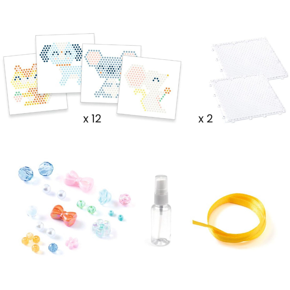 Djeco 크리에이티브 워터 비즈, 털복숭이 친구들