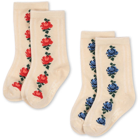 Konges Sløjd Rose Mix 2 Pack Fine Jaquard Socks