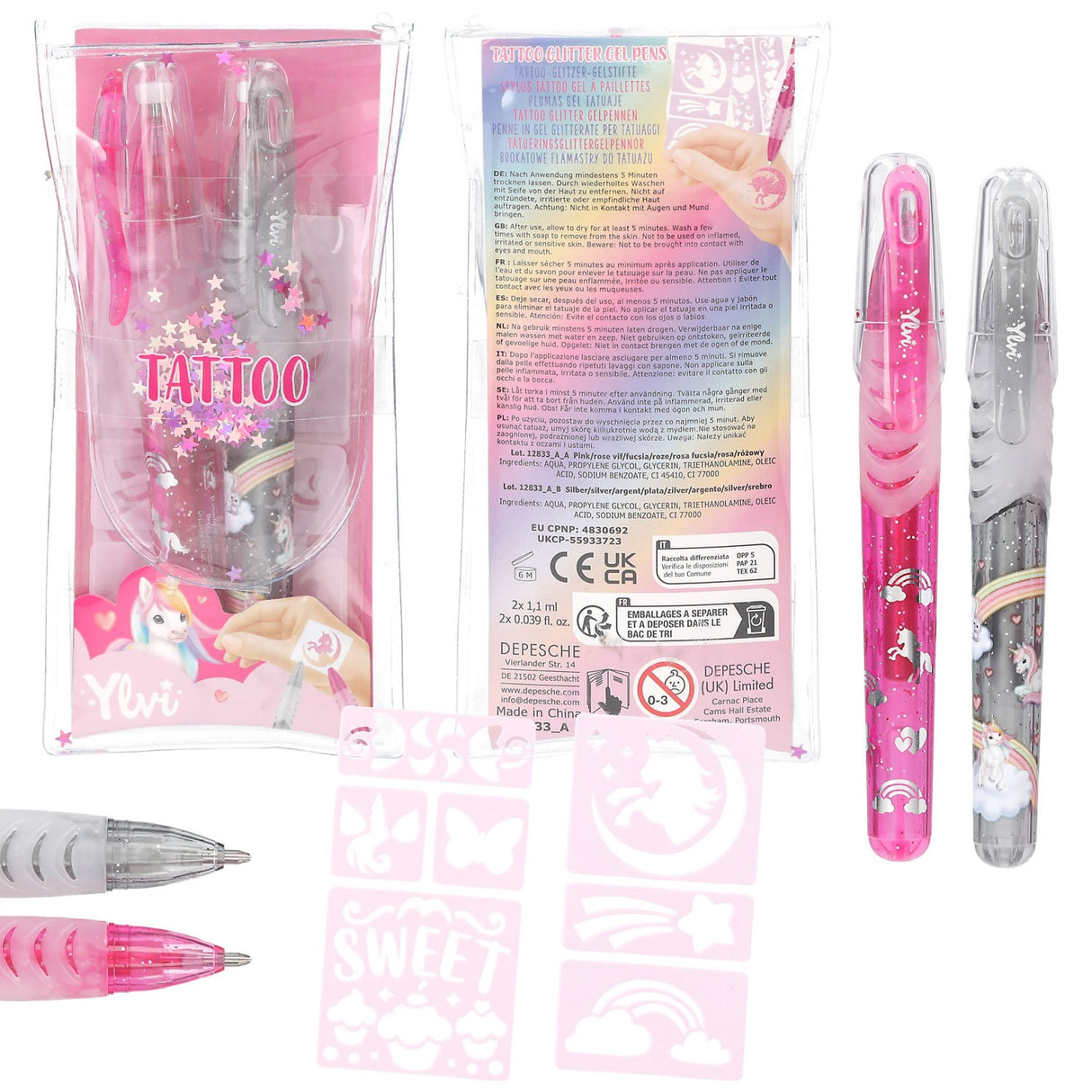 Ylvi Tattoo Glitter Gel Pens