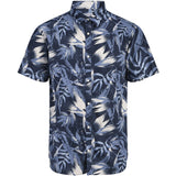 Jack & Jones Junior Navy Blazer Jjhonolulu Aop Shirt Ss Jnr