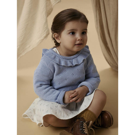 Lil'Atelier Zen Blue Nmflaguna Ls Knit Lil Noos