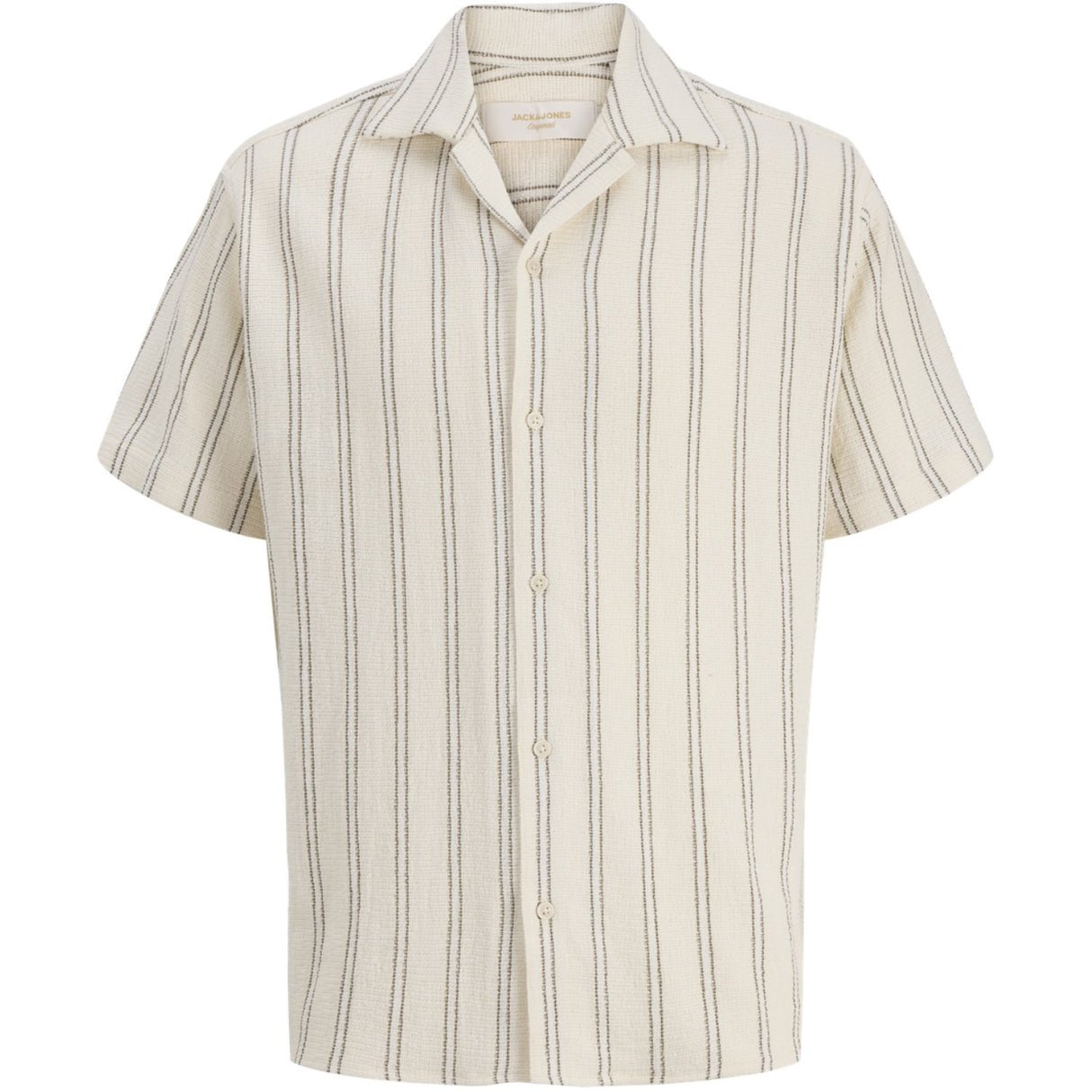 Jack & Jones Junior Antique White Stripes Jorcoba Stripe Resort Shirt Ss Sn Jnr