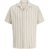 Jack & Jones Junior Antique White Stripes Jorcoba Stripe Resort Shirt Ss Sn Jnr