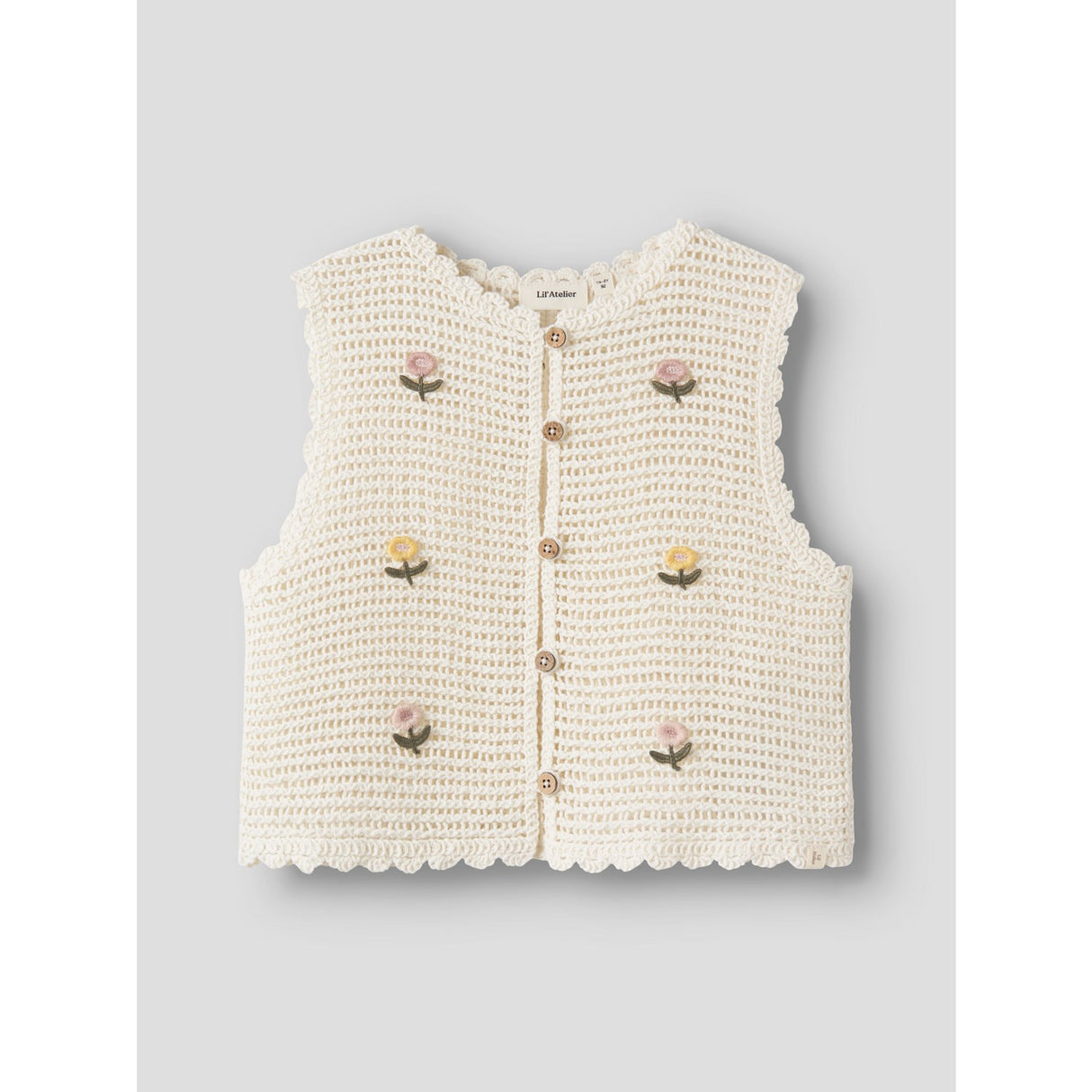 Lil'Atelier Coconut Milk Nmfflora Knit Vest Lil