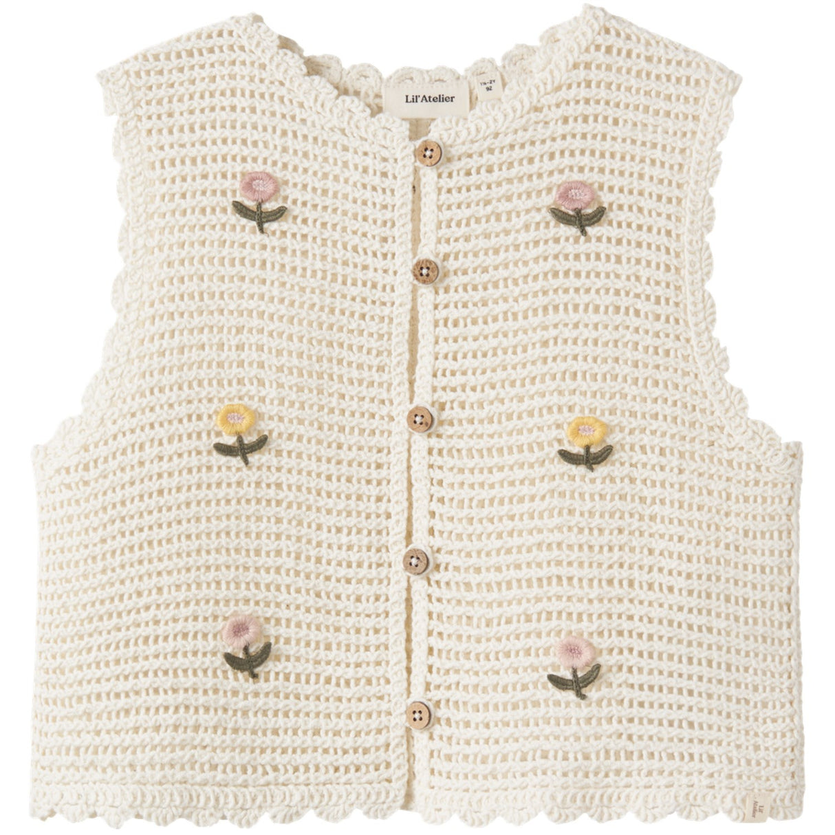 Lil'Atelier Coconut Milk Nmfflora Knit Vest Lil