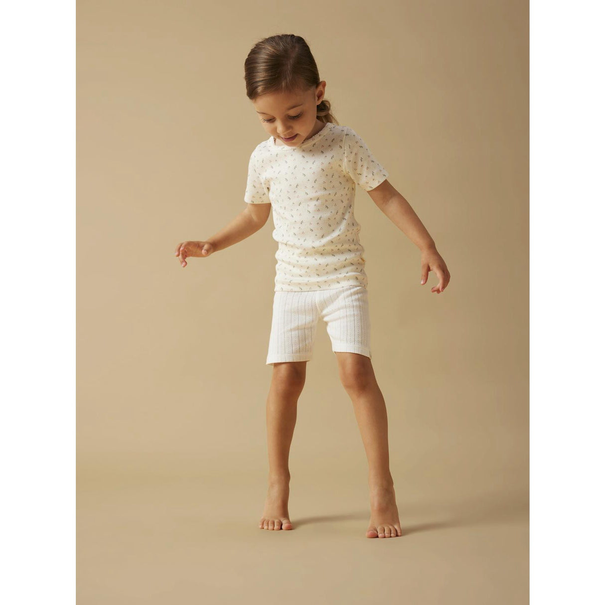 Lil'Atelier Coconut Milk Small Flower Nmfgago Ss Slim Top Lil Noos