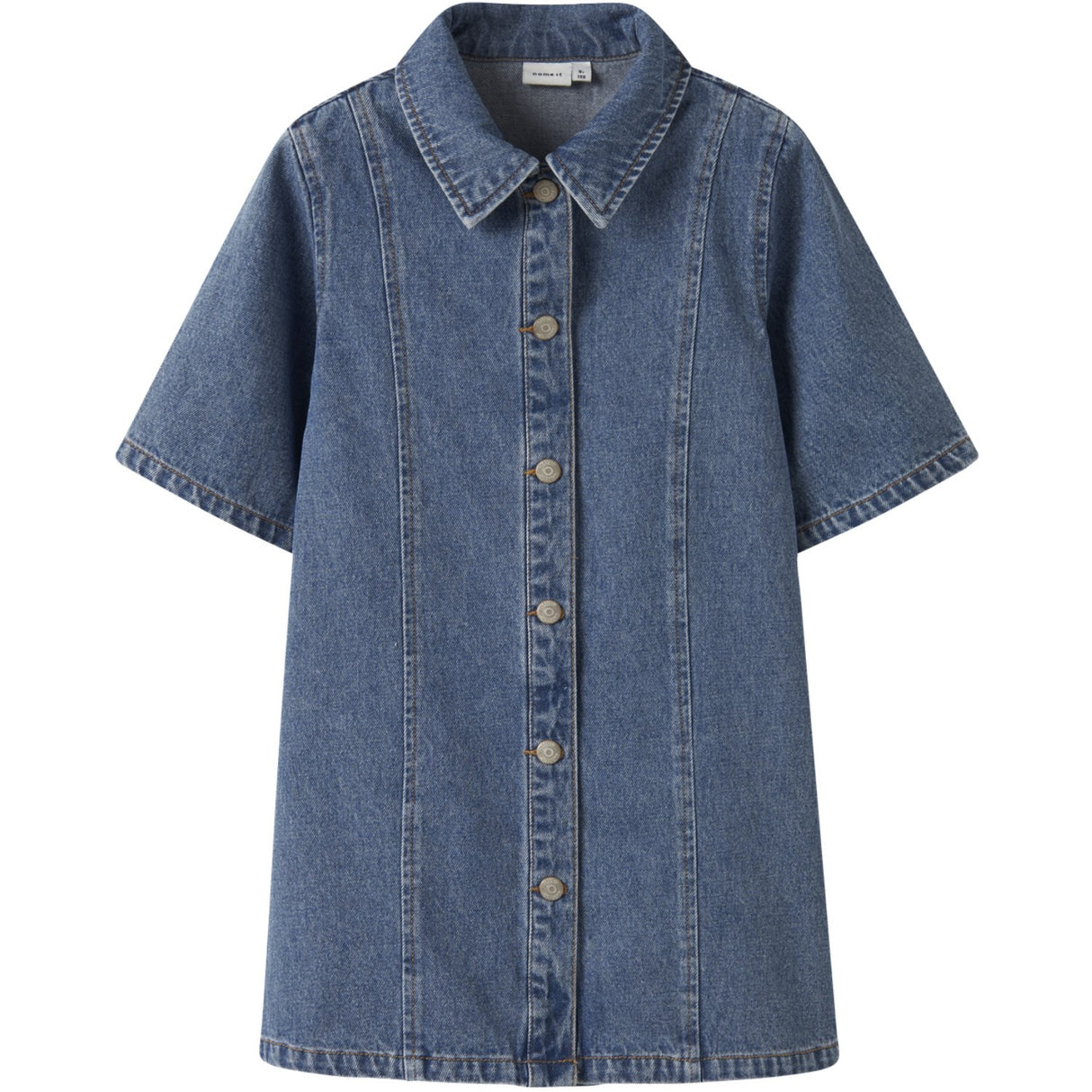 Name It Medium Blue Denim Nkfgianna 2/4 Dnm Dress 2221-Iz D