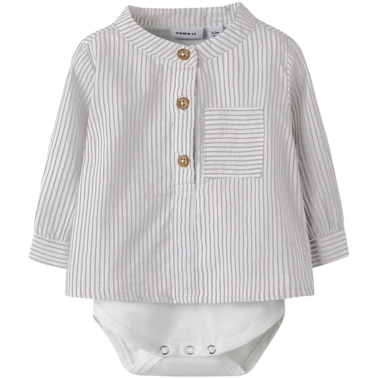 Name It Cloud Dancer Chateau Gray Nbmfar Ls Shirtbody