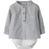 Name It Cloud Dancer Navy Blazer Nbmfar Ls Shirtbody