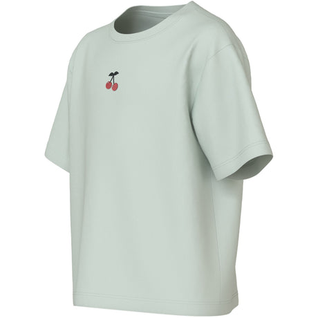 Name It Pale Aqua Cherry Embroidery Nkfvictoria Ss Nreg Top