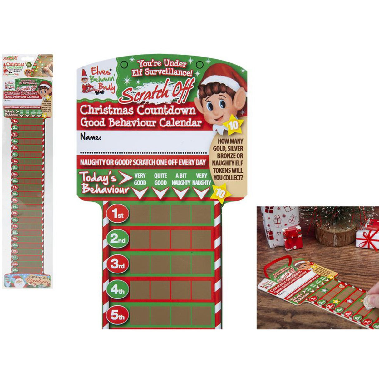 Elves Behavin' Badley Scratch Off Countdown Calendar