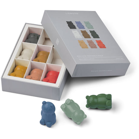 LIEWOOD Yellow Mellow Multi Mix Wallace Crayons 9-Pack