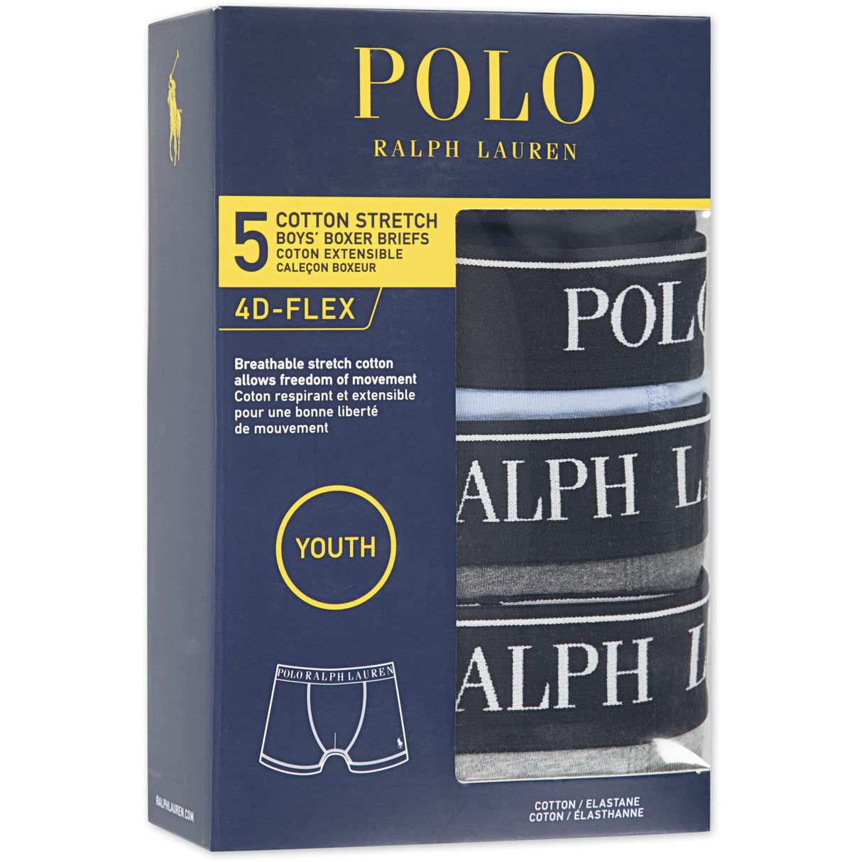 Polo Ralph Lauren Office Blue Cotton Stretch 5-Pack Boxer