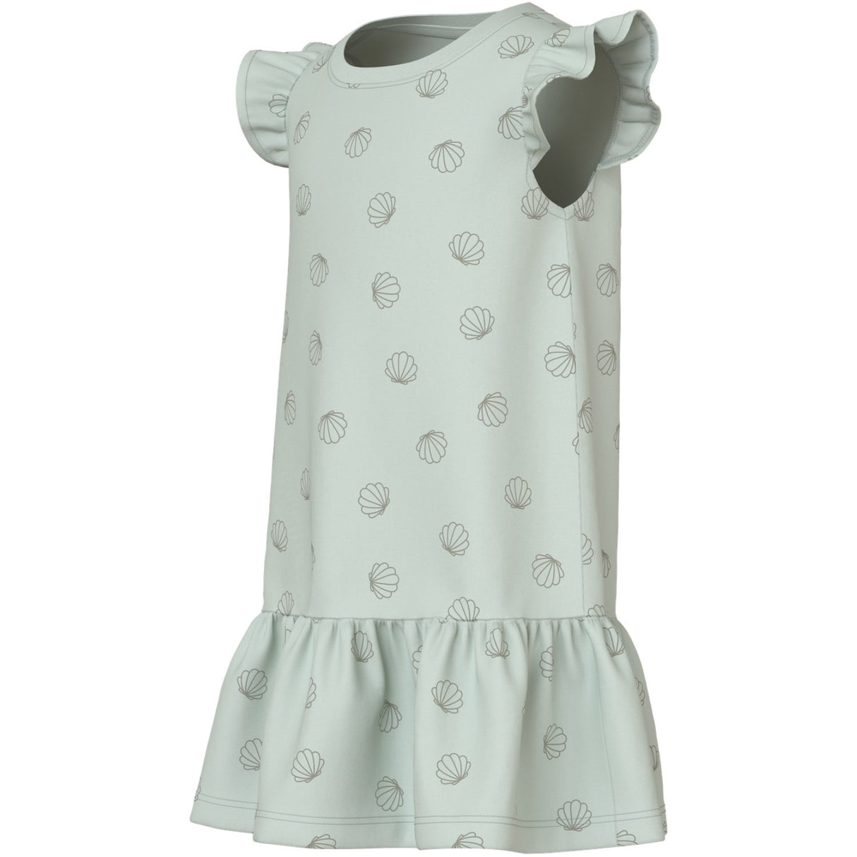 Name It Pale Aqua Sea Shells Green Nmfvida Capsl Dress