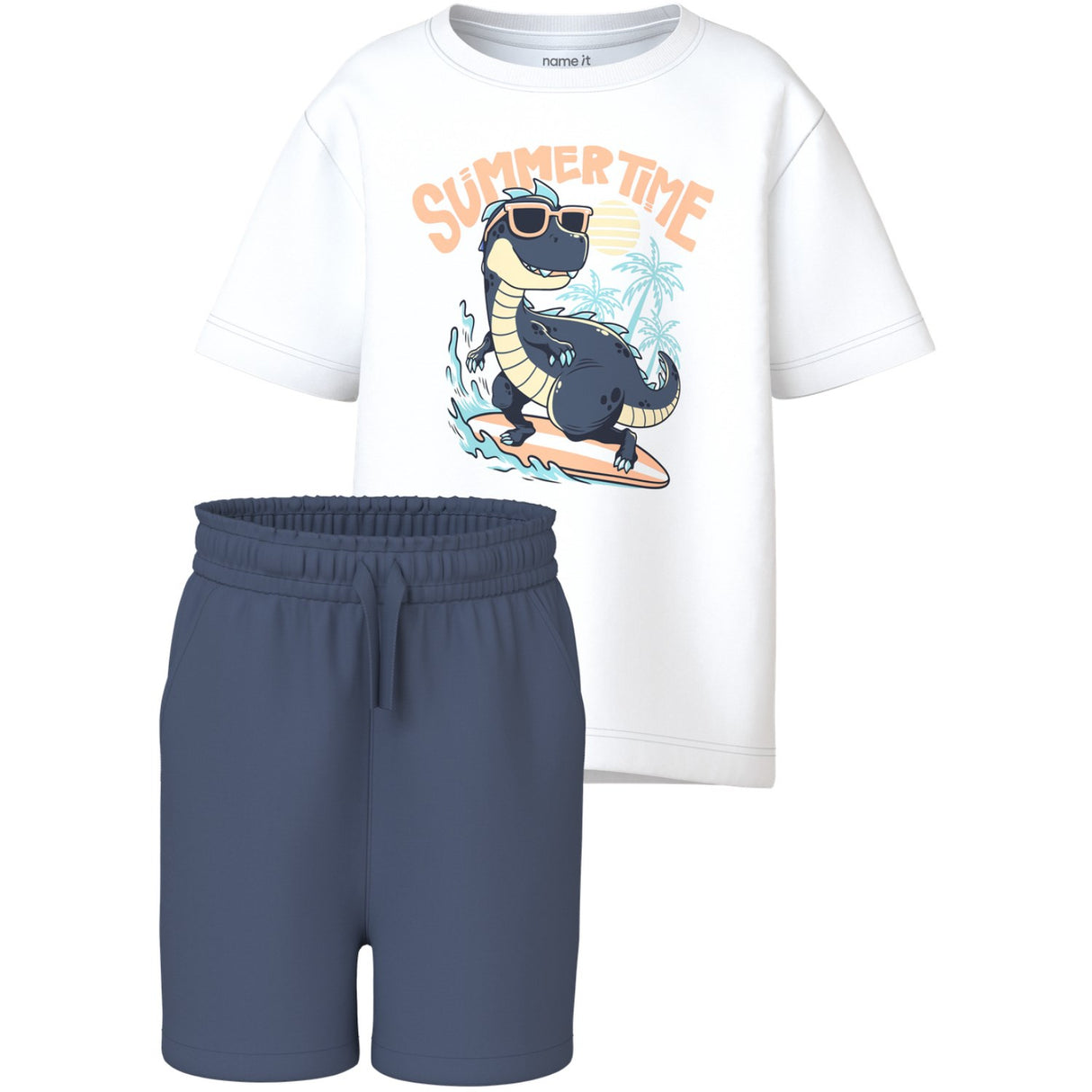 Name It Bright White Summer Time Nmmvigor Ss Nreg Top Set