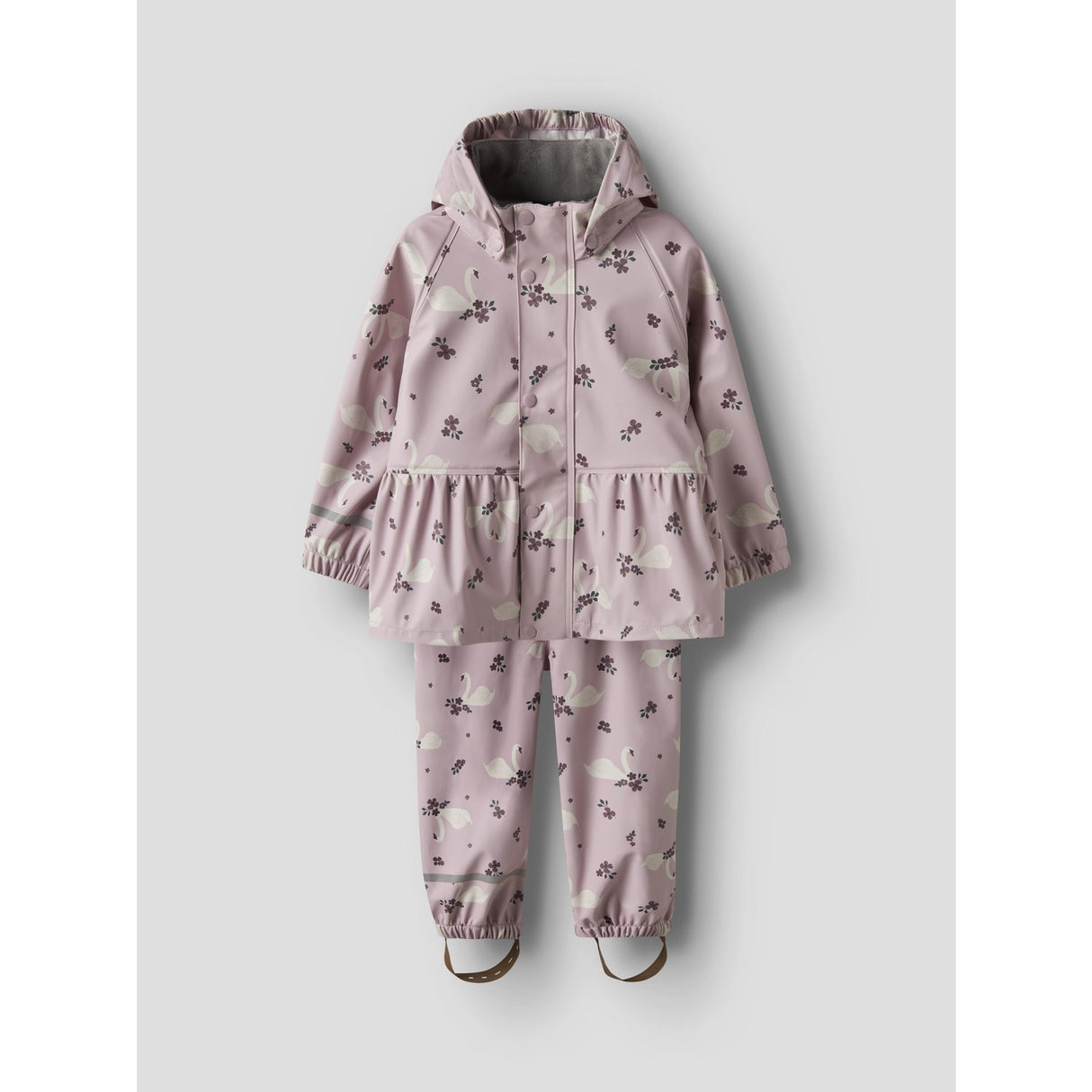 Name It Keepsake Lilac Swan Nmfdry10 Rain Set Aop Fo