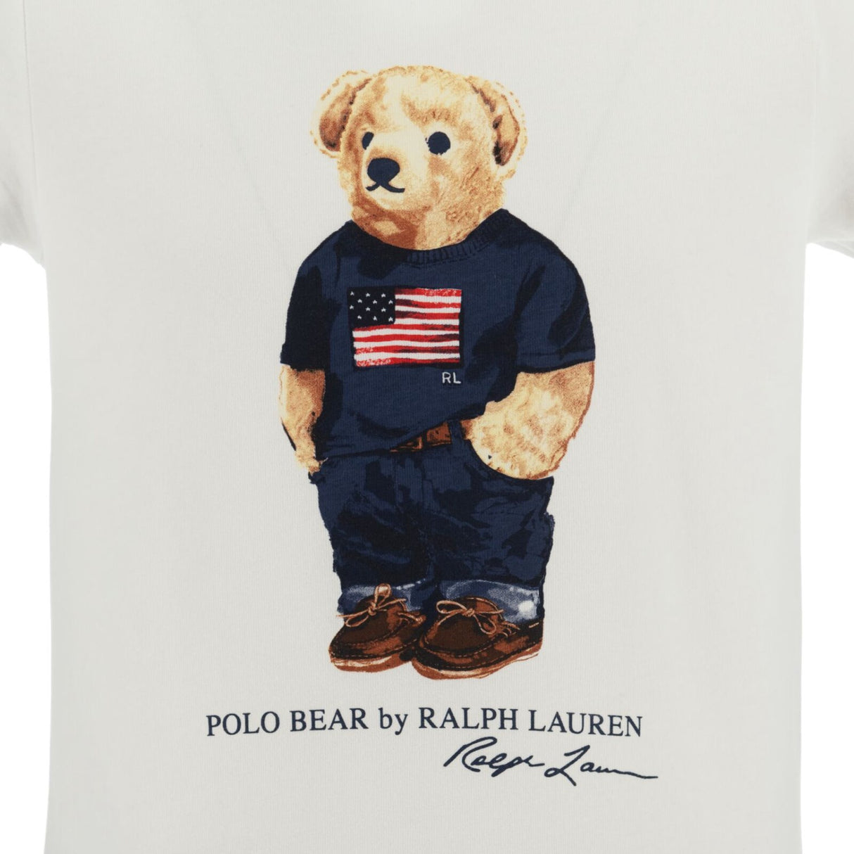 Polo Ralph Lauren White / Elite Blue Ss Bear Tee And Short Set