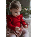 Petit Piao Jet Red/Biking Red Body L/S Frill Modal Heart