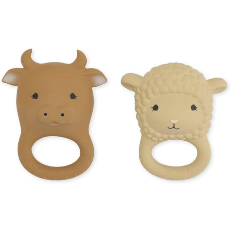 Konges Sløjd Sheep/Cow 2 Pack Teether Farm
