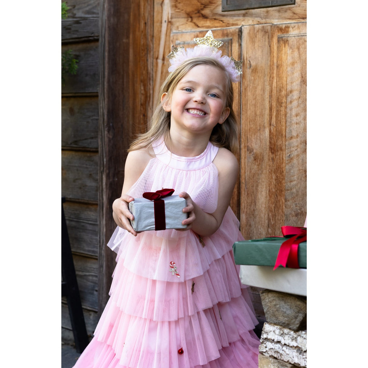 Great Pretenders Christmas Tree Dress With Headband, Blush