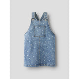 Name It Medium Blue Denim Flower Nmfrosa Short Dnm Bibskirt 3555-On Noos