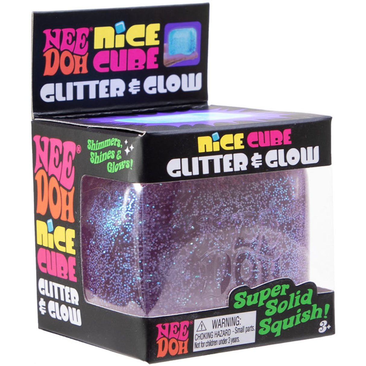 NeeDoh Nice Cube Glitter & Glow 3 Asst. CDU