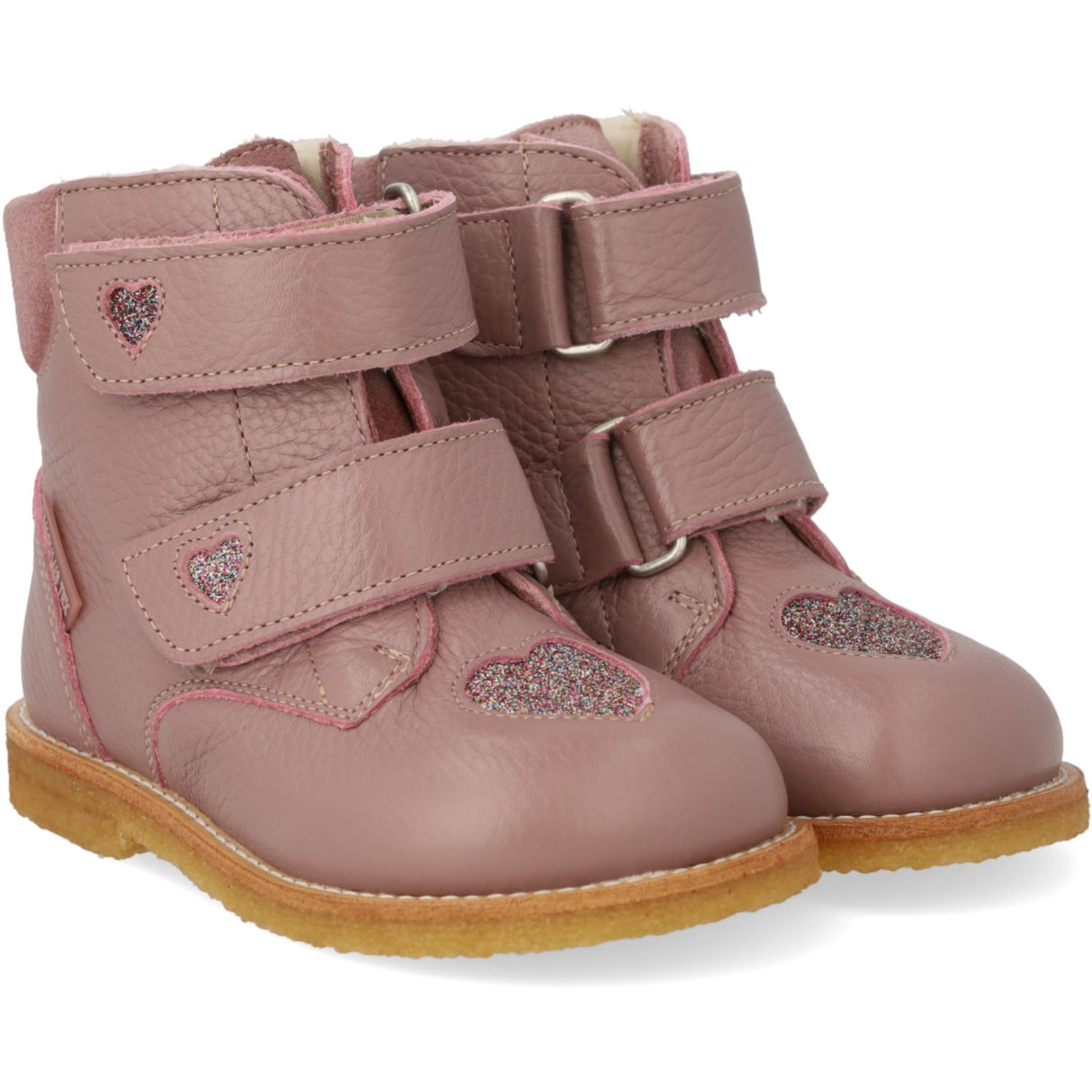 Angulus Faded Rose/Multi Glitter TEX Boot with Sparkling Glitter Hearts