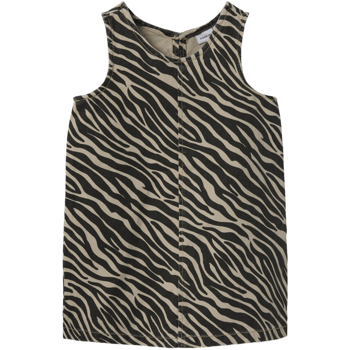 Name It Cement Black Zebra Zebra Twill Spencer Dress