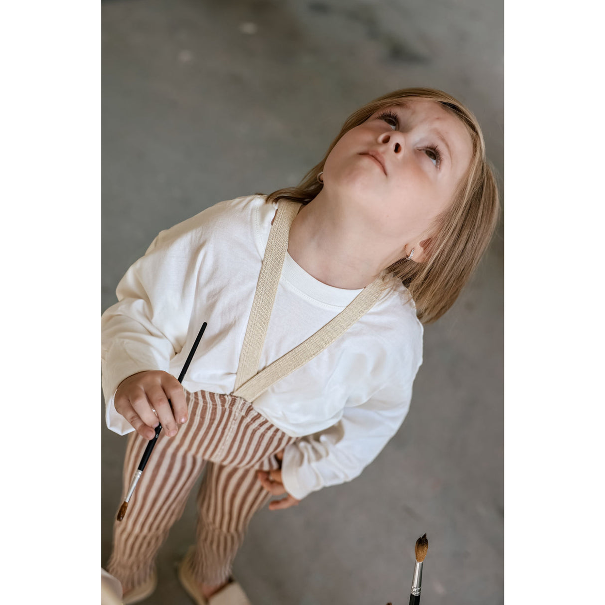 Silly Silas Granola X Cream Striped Special Footless Tights