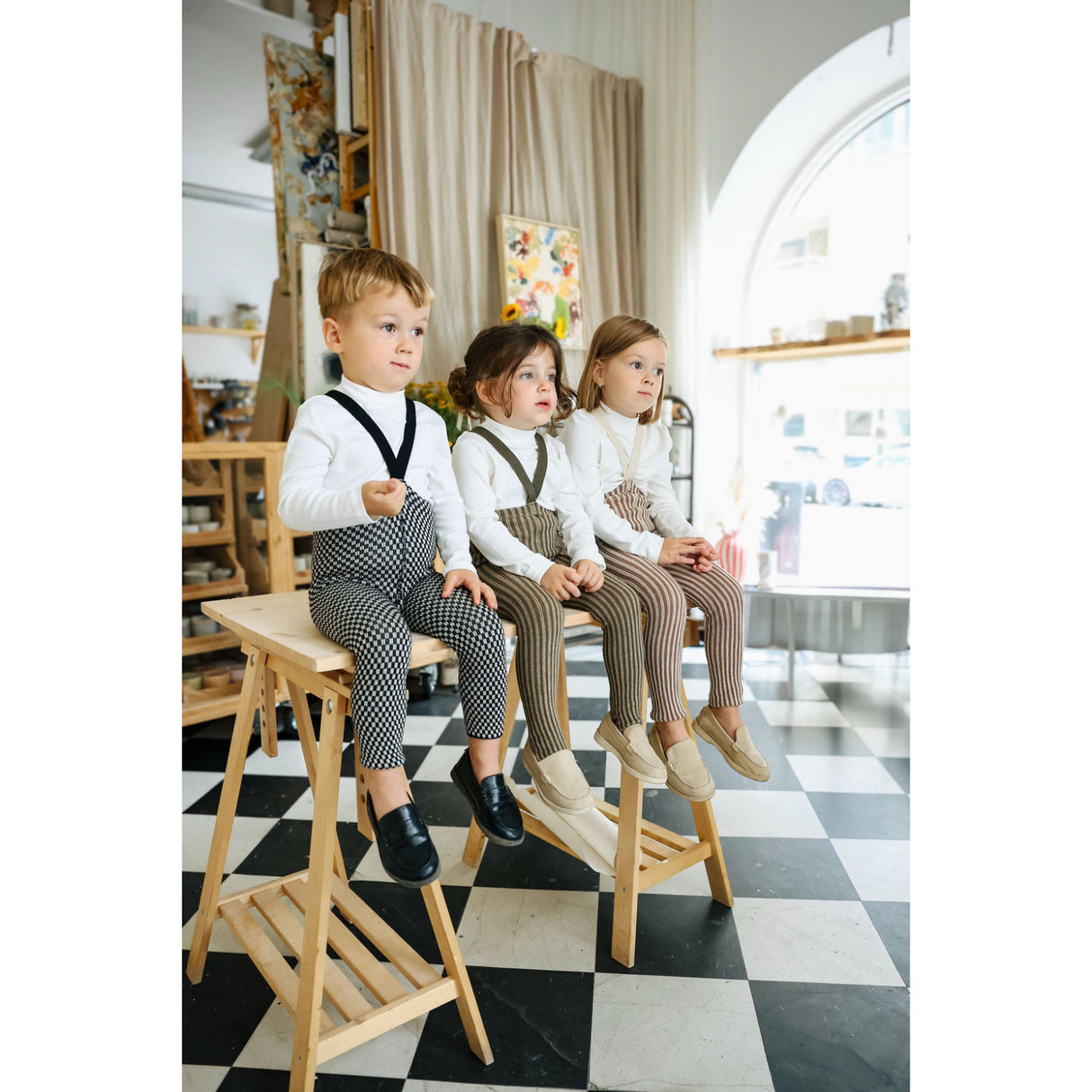 Silly Silas Black X White Checked Special Footless Tights