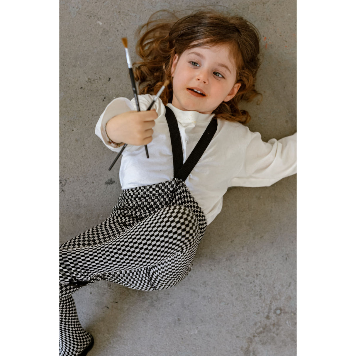 Silly Silas Black X White Checked Special Footed Tights