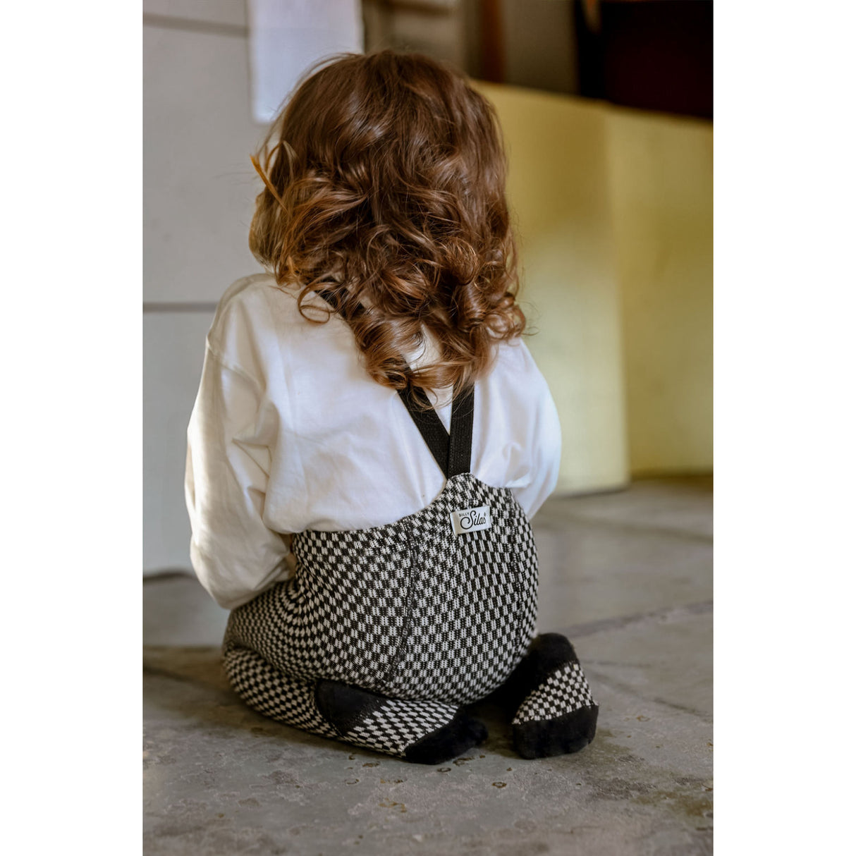 Silly Silas Black X White Checked Special Footed Tights