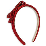 Konges Sløjd Red/Glitter Velvet Bow Hairbrace