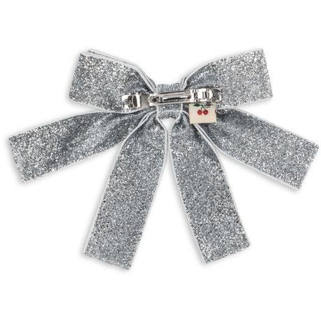 Konges Sløjd Silver Glitter Velvet Double Bow Hair Barrette