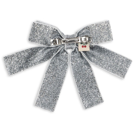 Konges Sløjd Silver Glitter Velvet Double Bow Hair Barrette
