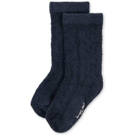 Konges Sløjd Navy Wool Pointelle Socks