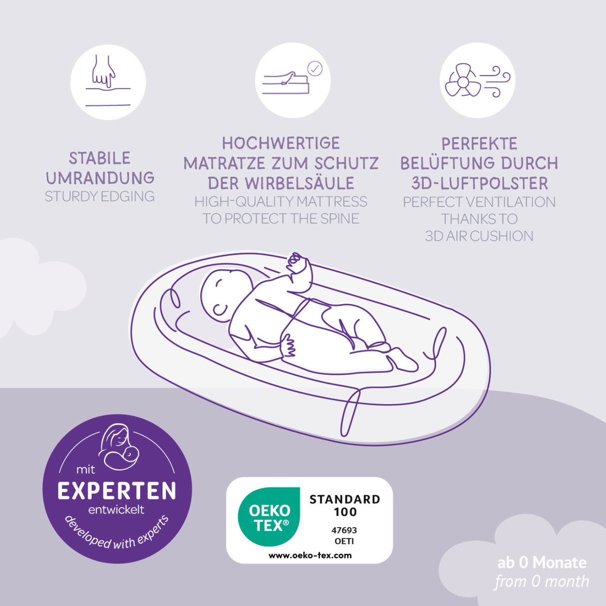 Träumeland Green Baby Nest Home Air Green Melange