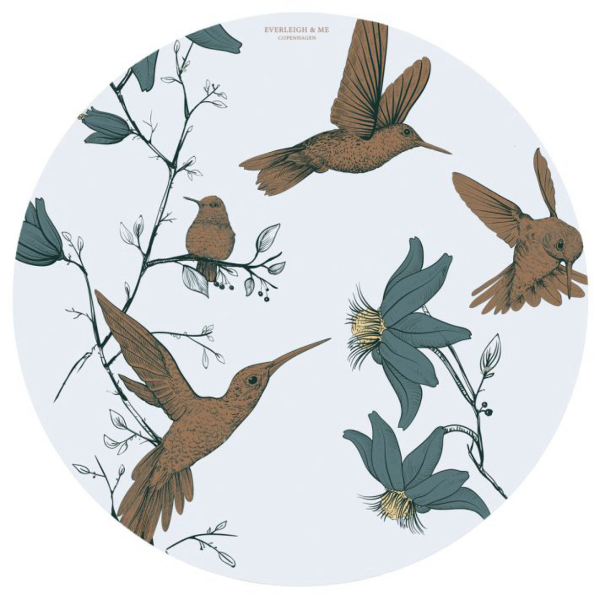 Everleigh & Me Hummingbird Blå Stoleunderlag