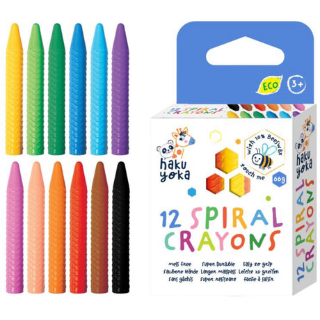 Haku Yoka Spiralformede Farvekridt 12 Styk