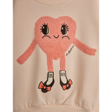Mini Rodini Pink Heart In Shoes Chenille Sweatshirt