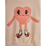 Mini Rodini Pink Heart In Shoes Chenille Sweatshirt