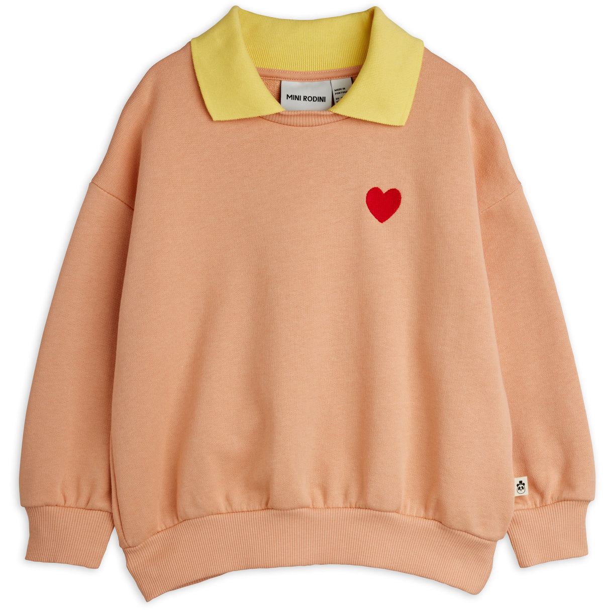 Mini Rodini Pink Heart Emb Collar Sweatshirt