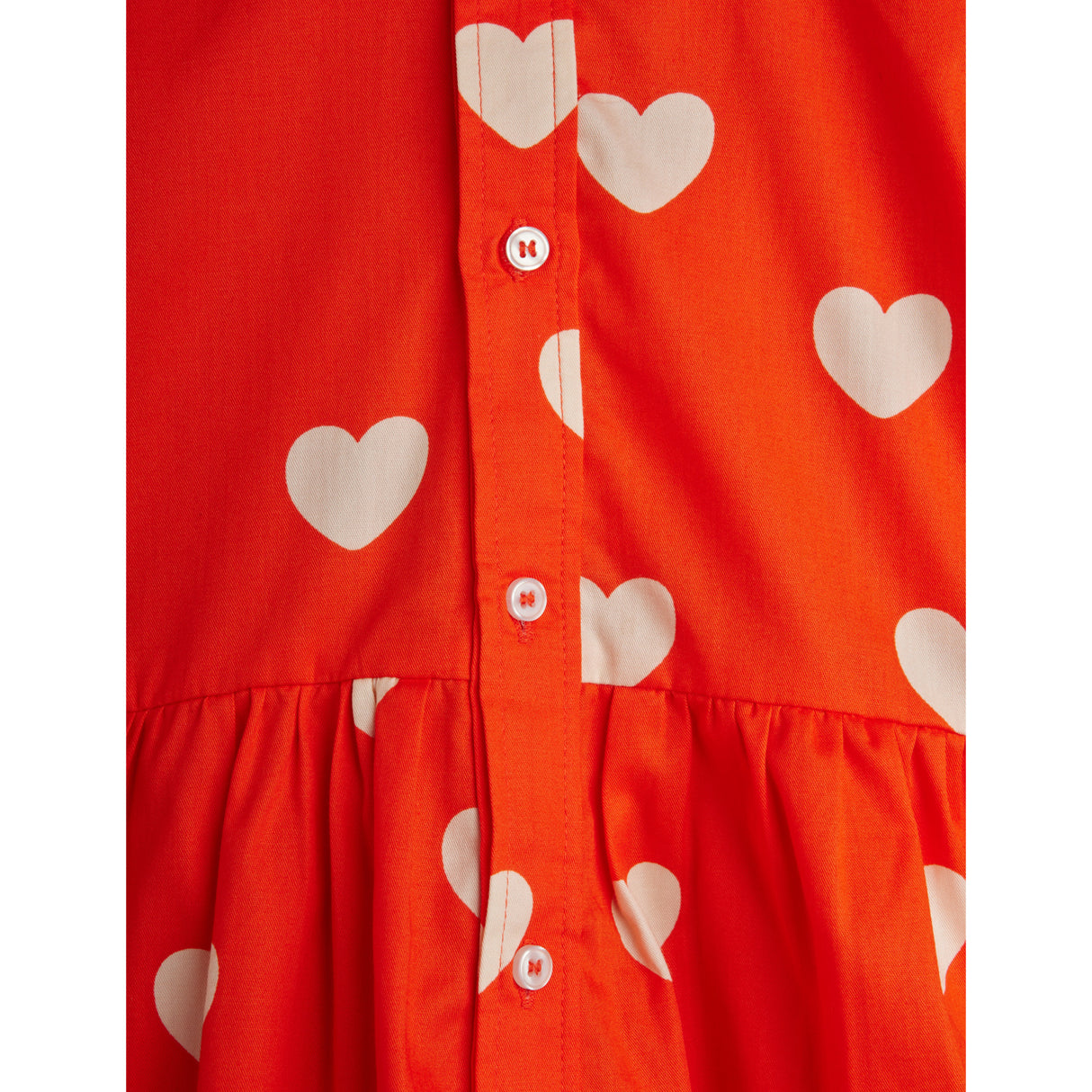 Mini Rodini Red Hearts AOP Woven Ls Dress