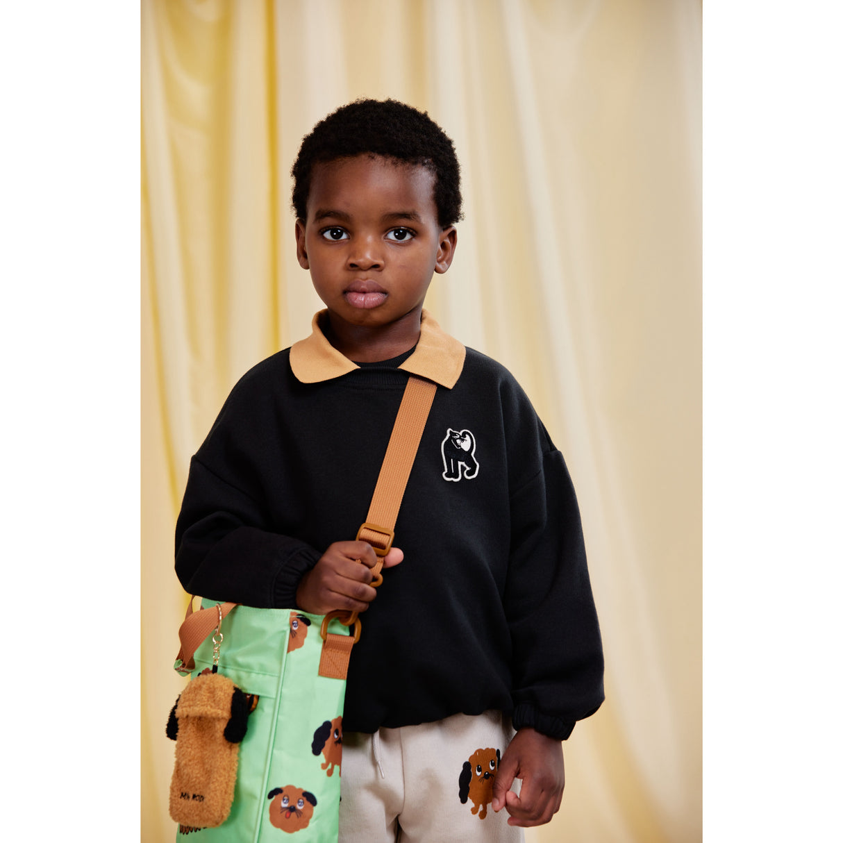 Mini Rodini Black Panther Patch Collar Sweatshirt