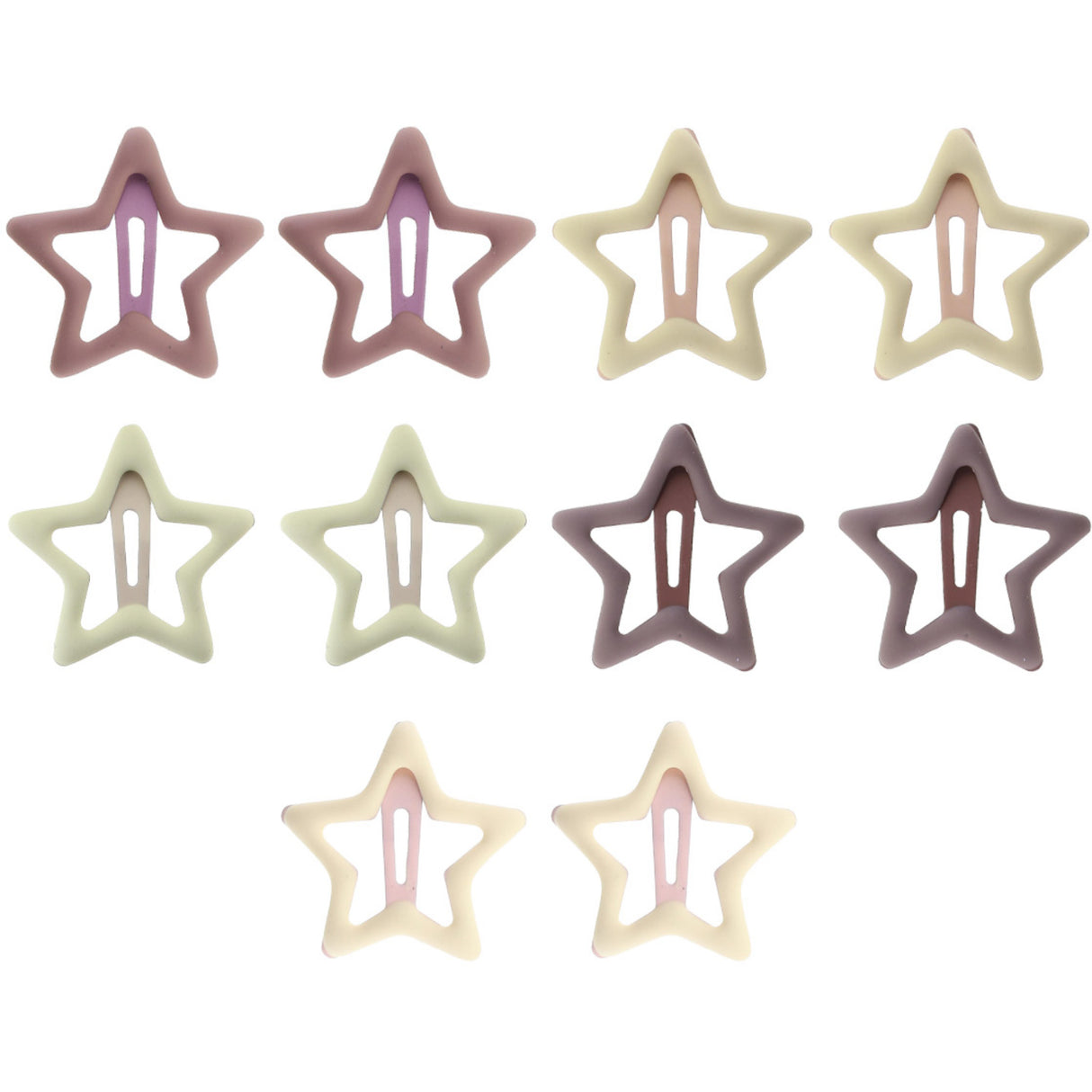 Bow's by Stær Brown Snap Hair Clip - Star (10 Pack)