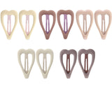 Bow's by Stær Brown Snap Hair Clip - Heart Mix (10 Pack)