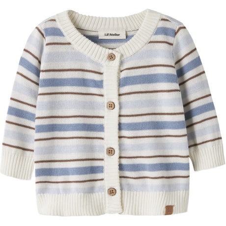 Lil'Atelier Coconut Milk Dusty Blue Nbmhito Ls Knit Card Lil