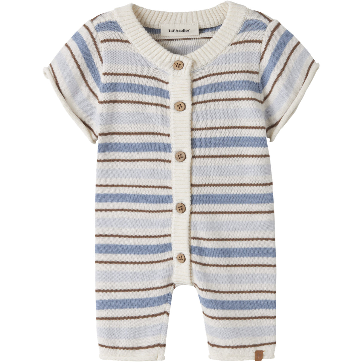 Lil'Atelier Coconut Milk Dusty Blue Nbmhito Ss Knit Suit Lil