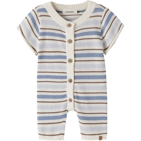 Lil'Atelier Coconut Milk Dusty Blue Nbmhito Ss Knit Suit Lil